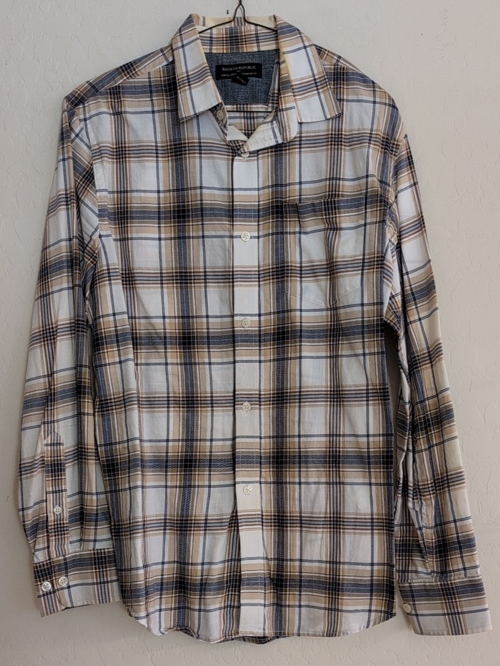 Banana Republic Stretch Soft Wash Standart Fit Plaid Button-Down Shirt - Size S